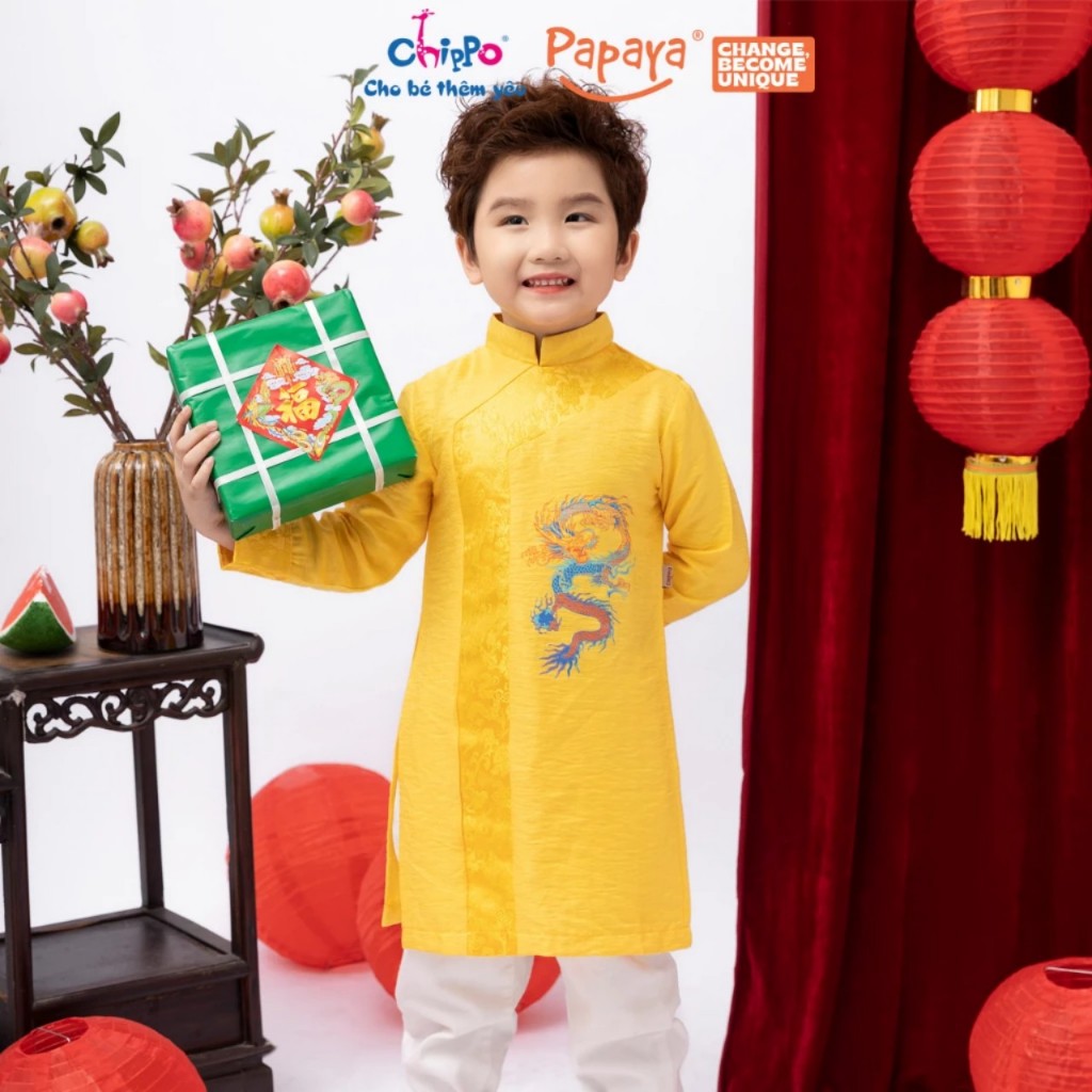 Áo dài cach tân bé trai rông ngũ sắc- Mai áo dài (3)