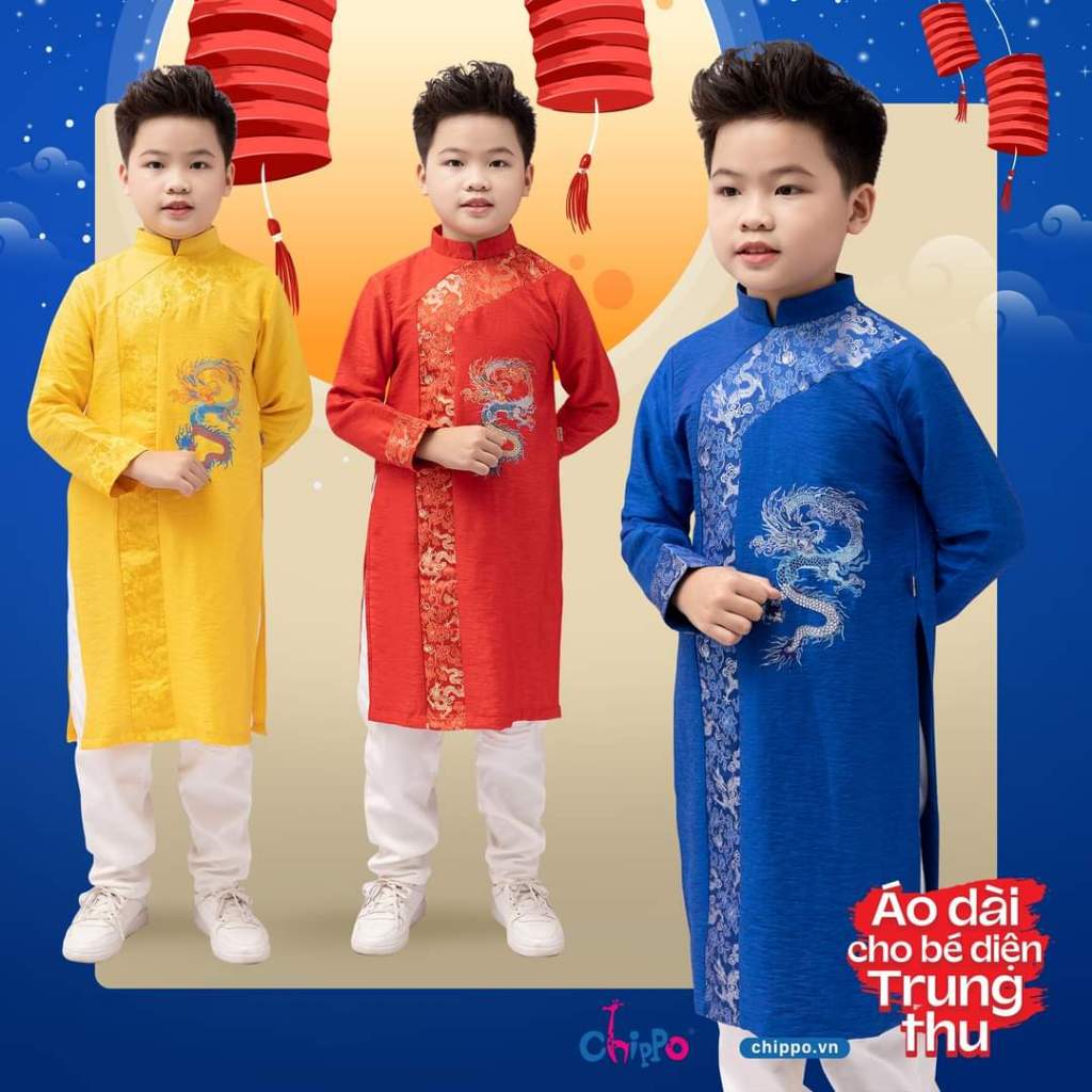 Áo dài cach tân bé trai rông ngũ sắc- Mai áo dài (5)