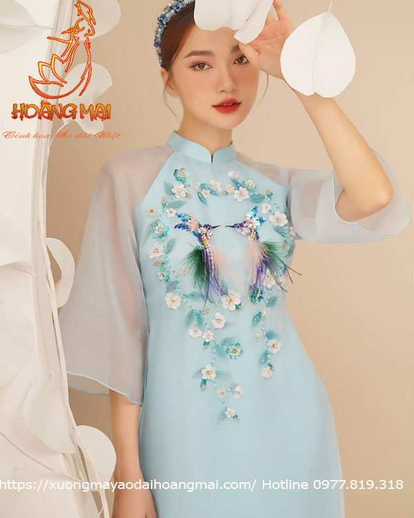 ao dai cach tan me và be Moc tra xanh (5)