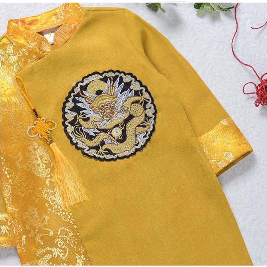Áo dài bé trai- Mat rong Phôi Gấm (3)