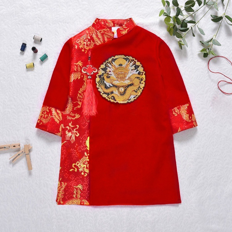 Áo dài bé trai- Mat rong Phôi Gấm (5)
