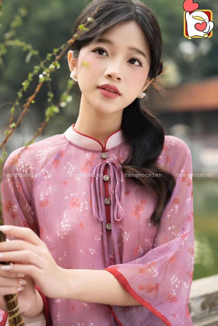áo dài nữ cách tân thắt nơ