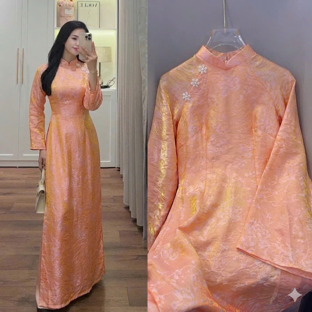 Áo dài nữ truyền thống tơ ánh kim