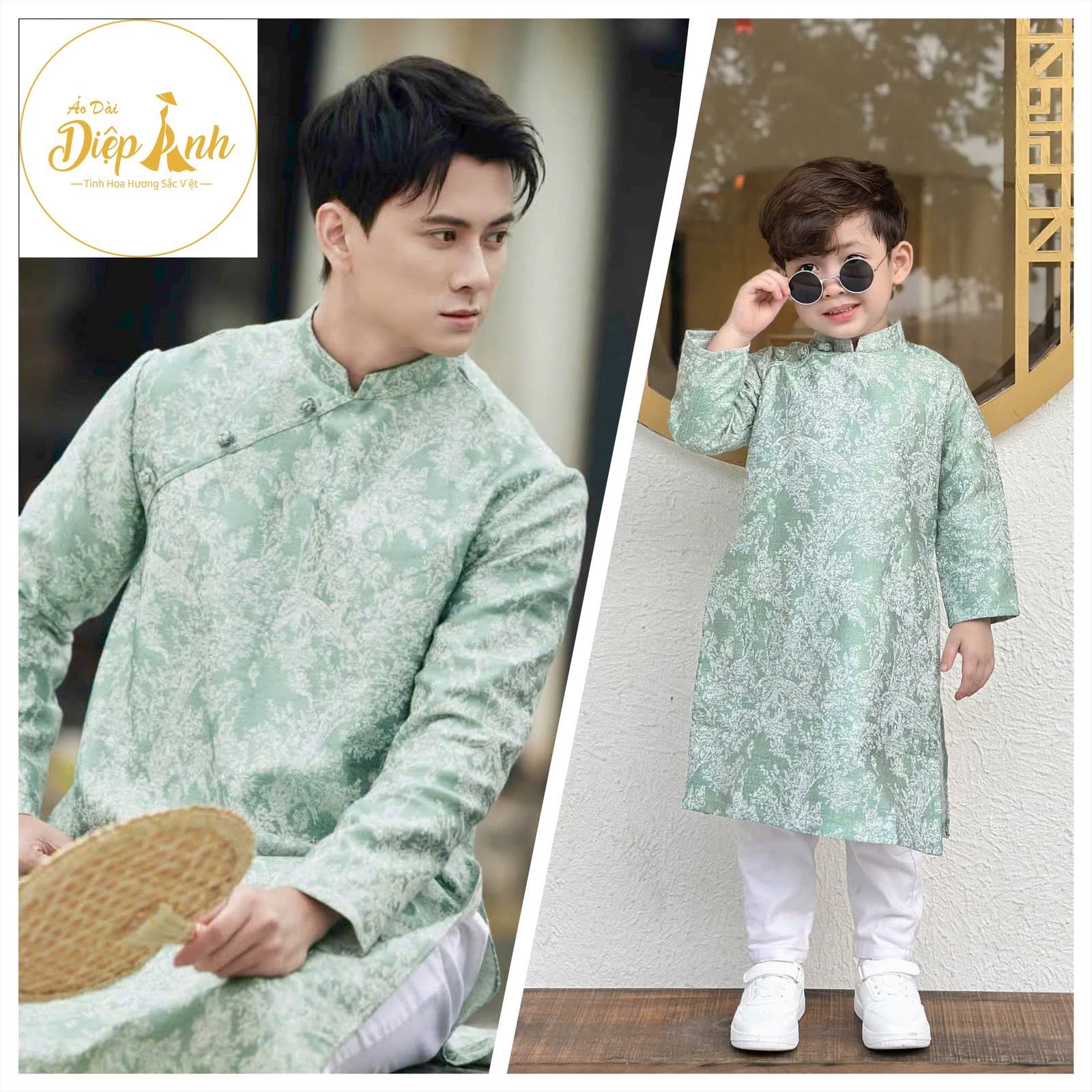 Áo dài bố và bé trai